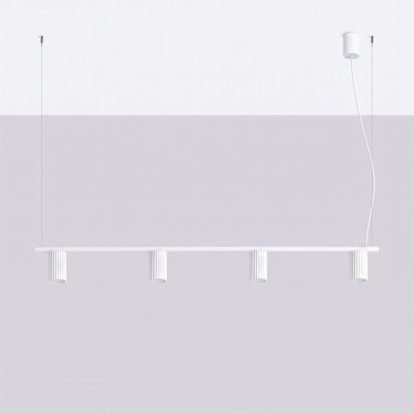 Sollux SL.2711 - Lustr na lanku KARBON 4xGU10/10W/230V bílá