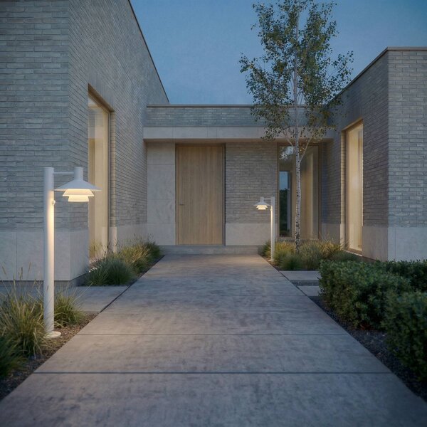 Lucande LED osvětlení cesty Montaro, 100 cm, bílé, se senzorem, Bílá / opál, Hliník, Moderní