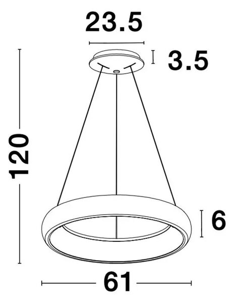 LED lustr Albi 60 černé – Černá