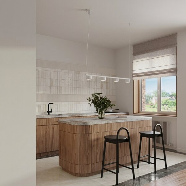 Sollux SL.2695 - Lustr na lanku AURA 4xGX53/10W/230V bílá