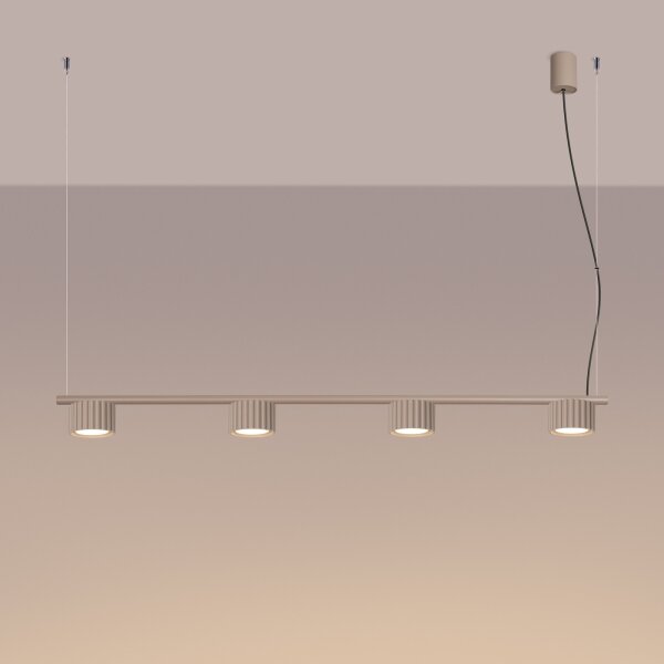Sollux SL.2702 - Lustr na lanku AURA 4xGX53/10W/230V taupe