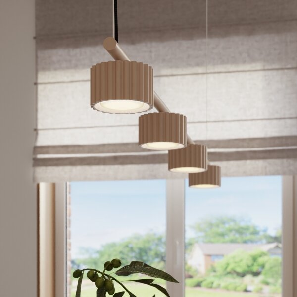Sollux SL.2702 - Lustr na lanku AURA 4xGX53/10W/230V taupe