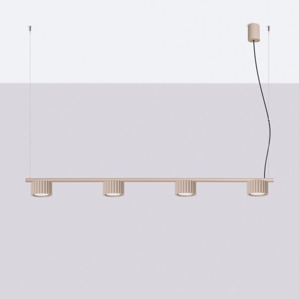 Sollux SL.2702 - Lustr na lanku AURA 4xGX53/10W/230V taupe