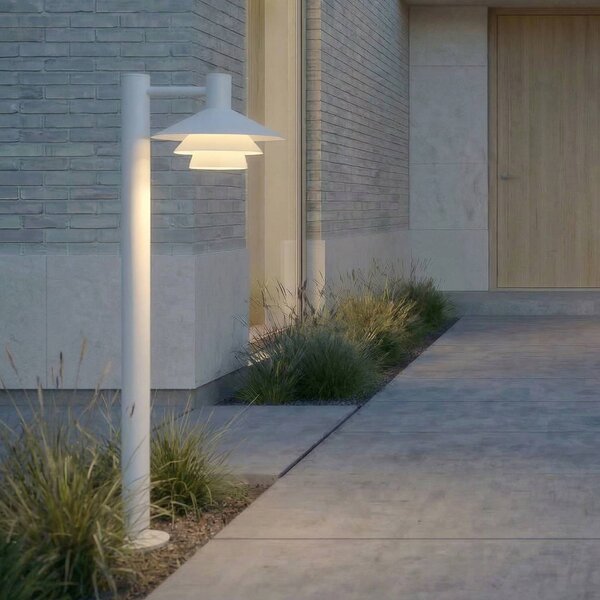 Lucande LED osvětlení cesty Montaro, 100 cm, bílé, Bílá / opál, Hliník, Moderní