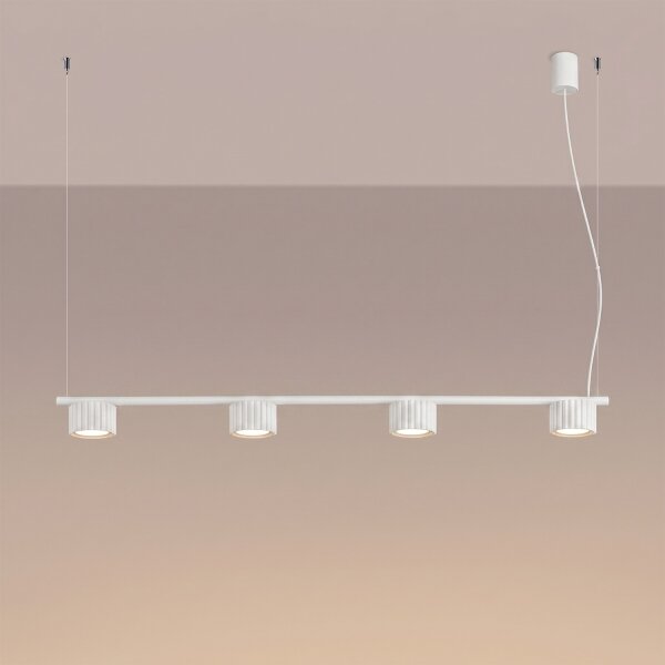 Sollux SL.2695 - Lustr na lanku AURA 4xGX53/10W/230V bílá