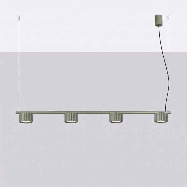 Sollux SL.2698 - Lustr na lanku AURA 4xGX53/10W/230V zelená