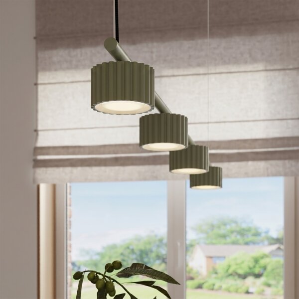 Sollux SL.2698 - Lustr na lanku AURA 4xGX53/10W/230V zelená