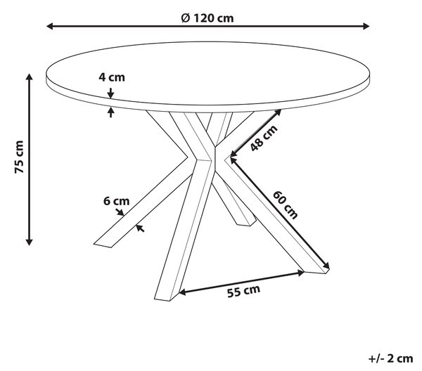 Zahradní jídelní stůl MALETTO 120 cm 120 cm Sklo Taupe