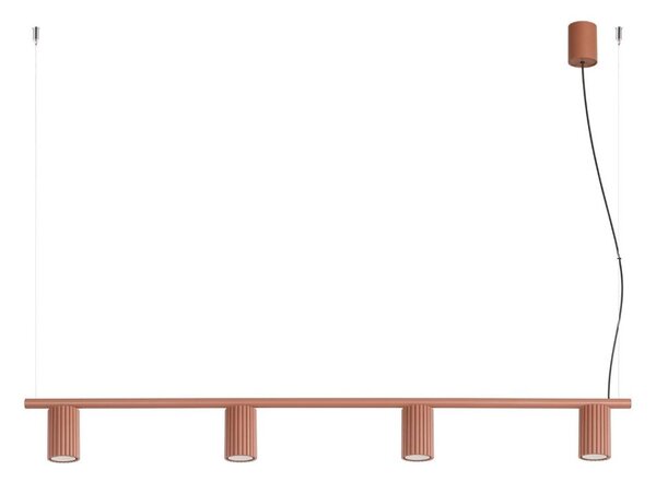 Sollux SL.2715 - Lustr na lanku KARBON 4xGU10/10W/230V oranžová
