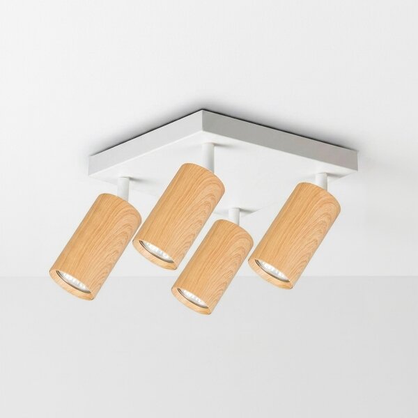 Brilagi - Bodové svítidlo SELE SQUARE 4xGU10/30W/230V bílá/dekor dubu