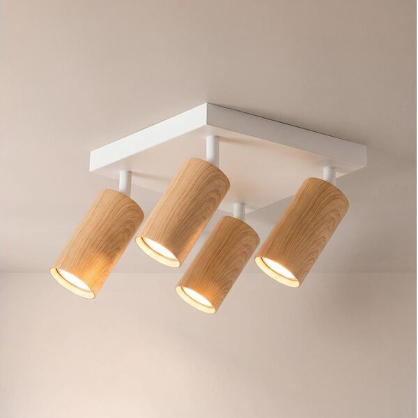 Brilagi - Bodové svítidlo SELE SQUARE 4xGU10/30W/230V bílá/dekor dubu