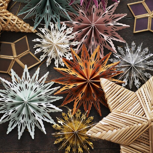 Papírové vánoční ozdoby Snowflakes – set 3 ks