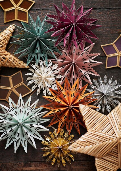 Papírové vánoční ozdoby Snowflakes – set 3 ks