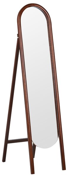 Stojací zrcadlo CHELLES 150 cm Dřevo paulovnie Tmavě hnědá