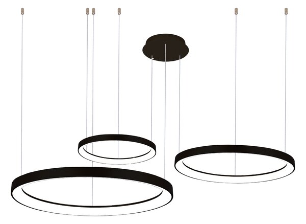 Moderní LED lustr Agnes 38+58+78 stmívatelné černé – Černá