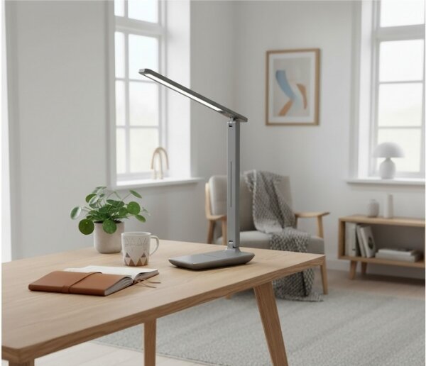 LED Stmívatelná stolní lampa NOBLITE N LED/7W/230V 3000/4000/6500K šedá