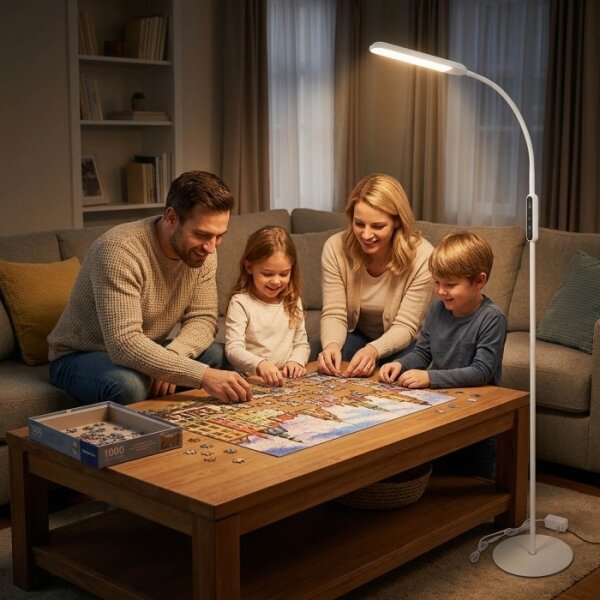 LED Stmívatelná stojací lampa TEILO LED/10W/230V 3000/4000/6500K bílá + DO