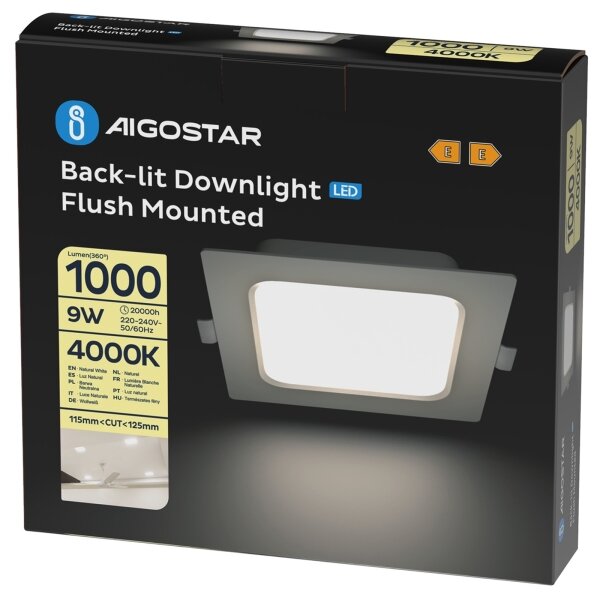Aigostar - LED Podhledové svítidlo LED/9W/230V 4000K 14,5x14,5 cm bílá