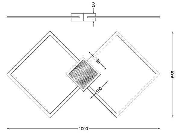 Zuma Line RLX96474-1D LED přisazené stropní svítidlo HEX | 38W integrovaný LED zdroj | 3000K