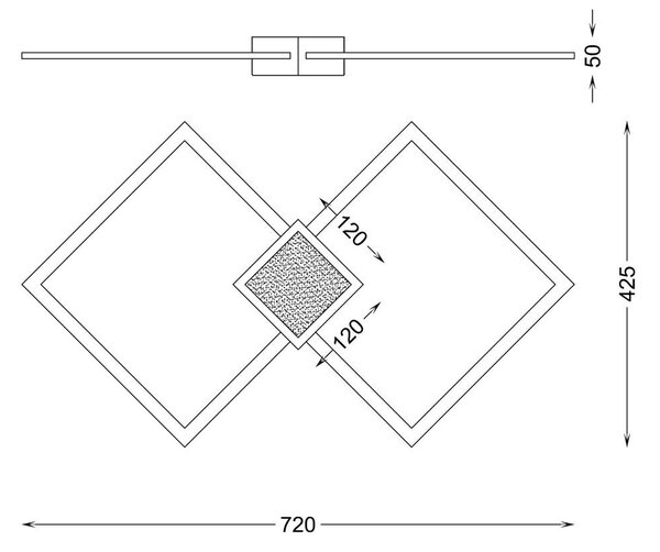 Zuma Line RLX96474-1B LED přisazené stropní svítidlo HEX | 30W integrovaný LED zdroj | 3000K