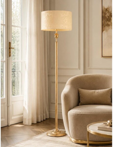 Brilagi - Stojací lampa SAPHIRE 1xE27/15W/230V krémová/zlatá/patina