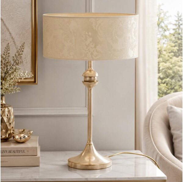 Brilagi - Stolní lampa SAPHIRE 1xE27/15W/230V krémová/zlatá/patina