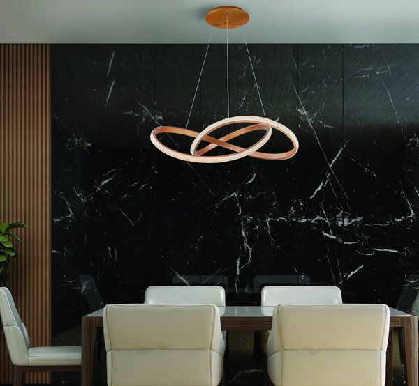 LED stmívatelný lustr Infinity 80 Cct zlatá s dálkovým ovládáním