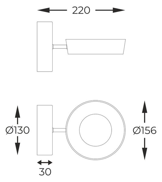 Zuma Line MB7170-1-3BGT LED nástěnné svítidlo LARA | 12W integrovaný LED zdroj | 3000K
