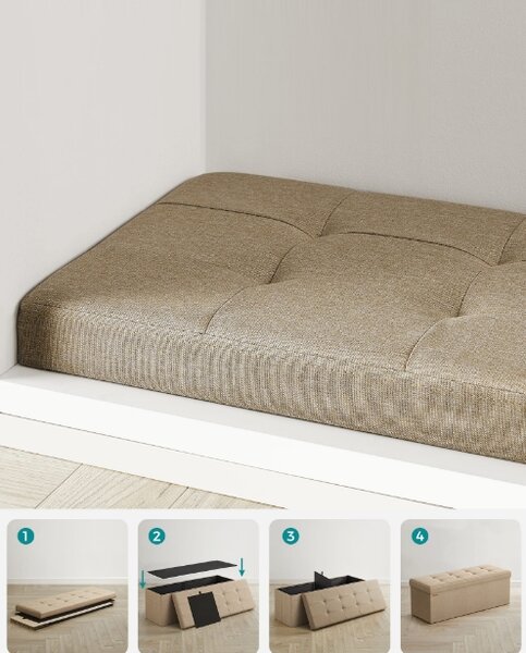 Taburet s úložným prostorem OTTOMAN 110x38 cm, světle hnědý