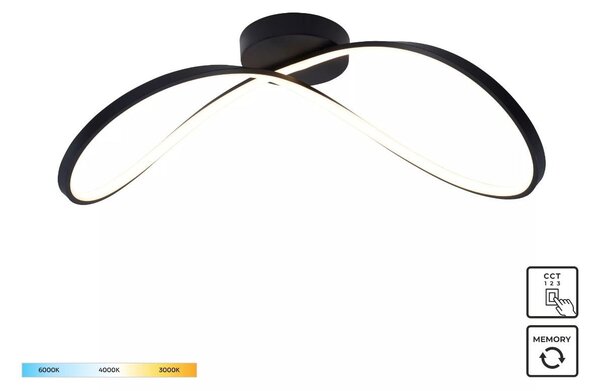 Zuma Line 19600C-BK LED přisazené stropní svítidlo ERDA | 45W integrovaný LED zdroj | 3000/4000/6000K