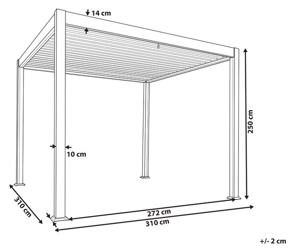 Zahradní pavilon FORNOLI Kov 296 cm 296 cm Černá