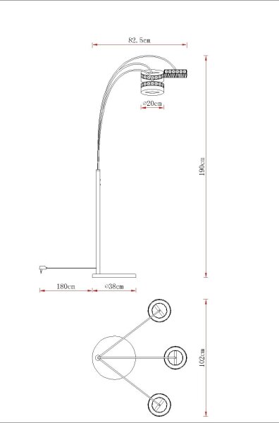 Globo 67387S1 - LED Stmívatelná Stojací lampa LAUREL 35W/230V 3000/4000/6000K