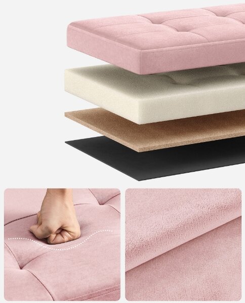 Taburet s úložným prostorem OTTOMAN 110x38 cm, růžový