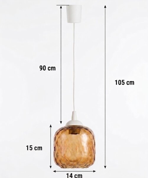 Brilagi - LED Lustr na lanku R GLASS 1xE27/60W/230V pr. 14 cm bílá/kouř hnědá