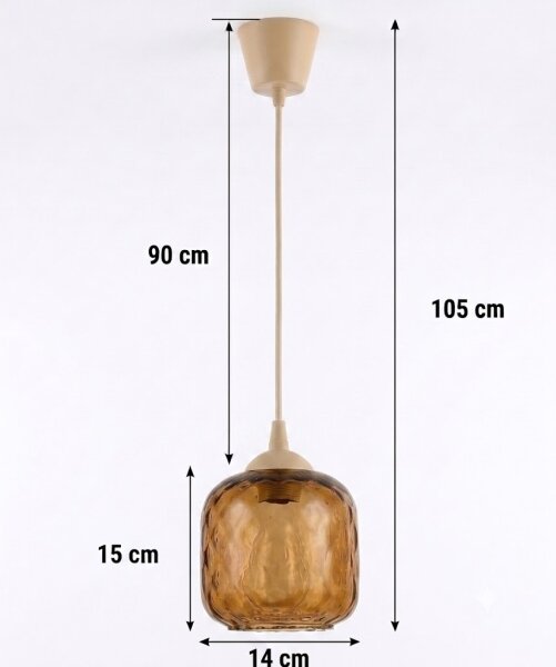 Brilagi - LED Lustr na lanku R GLASS 1xE27/60W/230V pr. 14 cm béžová/kouř hnědá