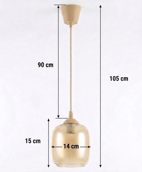 Brilagi - LED Lustr na lanku R GLASS 1xE27/60W/230V pr. 14 cm béžová/kouř hnědá