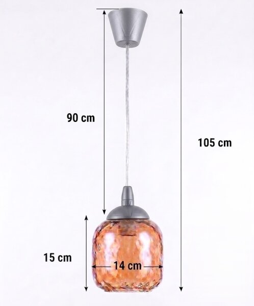 Brilagi - LED Lustr na lanku GLASS 1xE27/60W/230V pr. 14 cm stříbrná/kouř hnědá