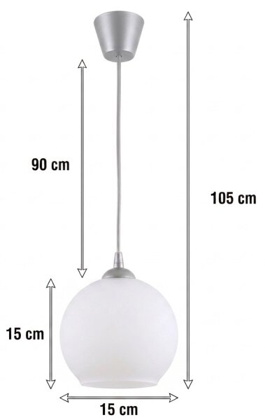 Brilagi - LED Lustr na lanku RETRO GLASS 1xE27/60W/230V pr. 15 cm stříbrná/bílá