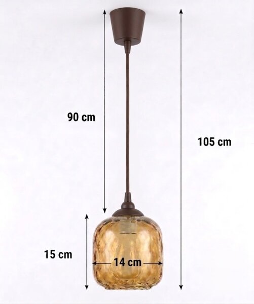 Brilagi - LED Lustr na lanku R GLASS 1xE27/60W/230V pr. 14 cm hnědá/kouř hnědá