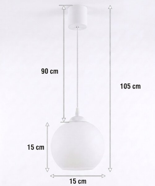 Brilagi - LED Lustr na lanku RETRO GLASS 1xE27/60W/230V pr. 15 cm bílá