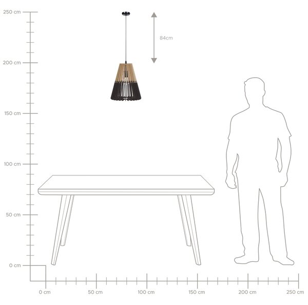 Závěsná lampa CAVALLA Černá
