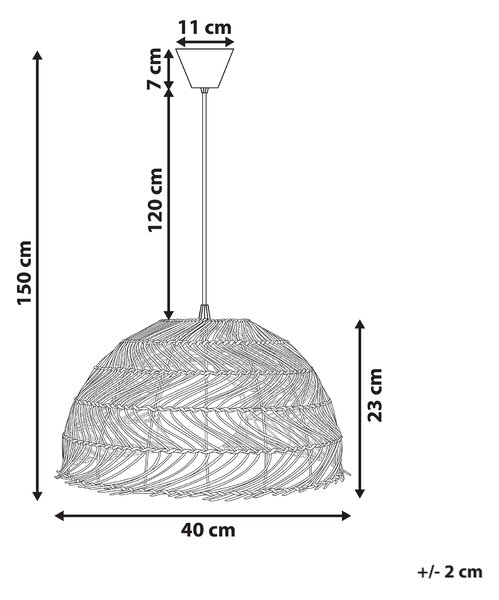 Závěsná lampa SELENGE Ratan Světle hnědá