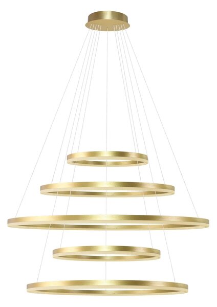 Moderní lustr Halo Pendant 150+120+100+80+60 Cct zlatá s dálkovým ovládáním – Moderný
