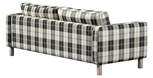 Potah na pohovku IKEA Karlstad 3-místná, nerozkládací, krátký barva černá látka pletený vzor, vzorované