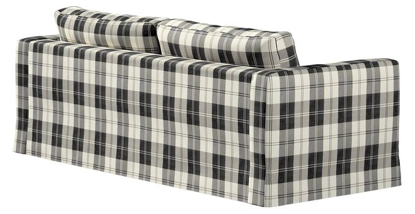 Potah na pohovku IKEA Karlstad 3-místná, nerozkládací, dlouhý barva černá látka pletený vzor, vzorované
