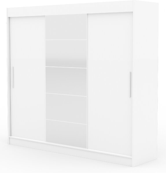 ADRK Šatní zrcadlová skříň posuvná ERWIN W 235, bílá