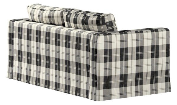 Potah na pohovku IKEA Karlstad 2-místná , nerozkládací, dlouhý barva černá látka pletený vzor, vzorované