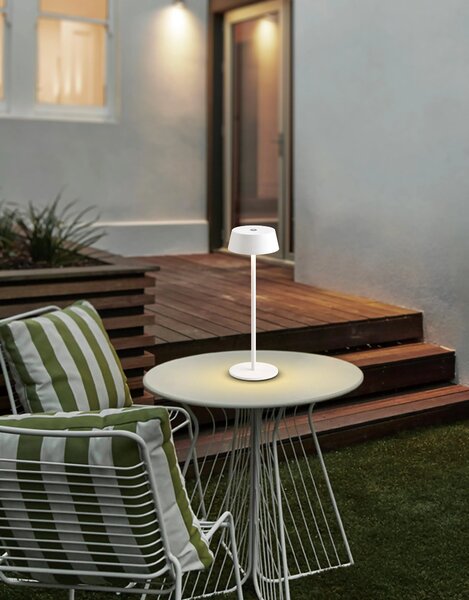 Venkovní stolní LED lampa Gilberto bílá