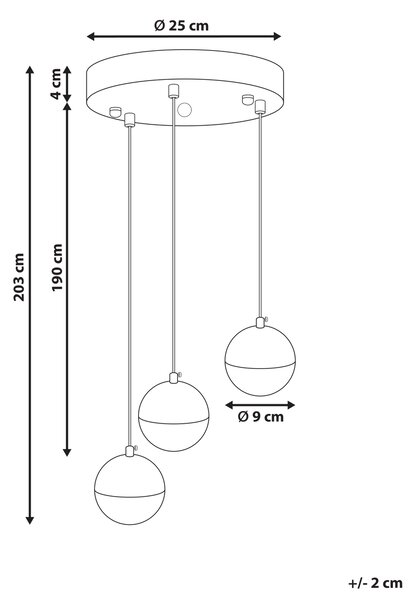 LED závěsná lampa ANKOBRA Kov Černá
