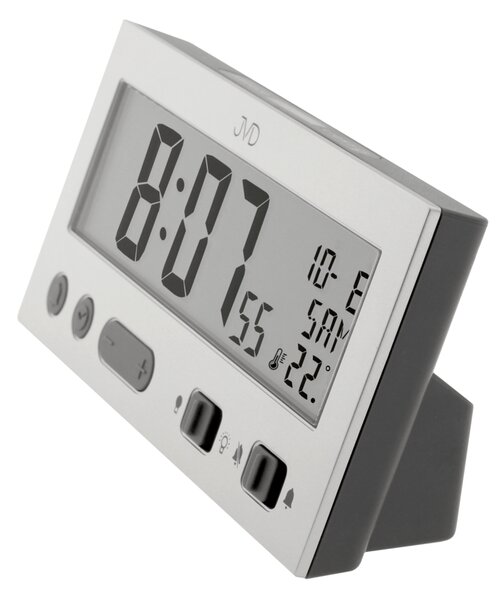 JVD Stříbrný Rádiem řízený budík JVD RB9410.1